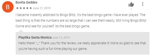Thank users for positive app reviews